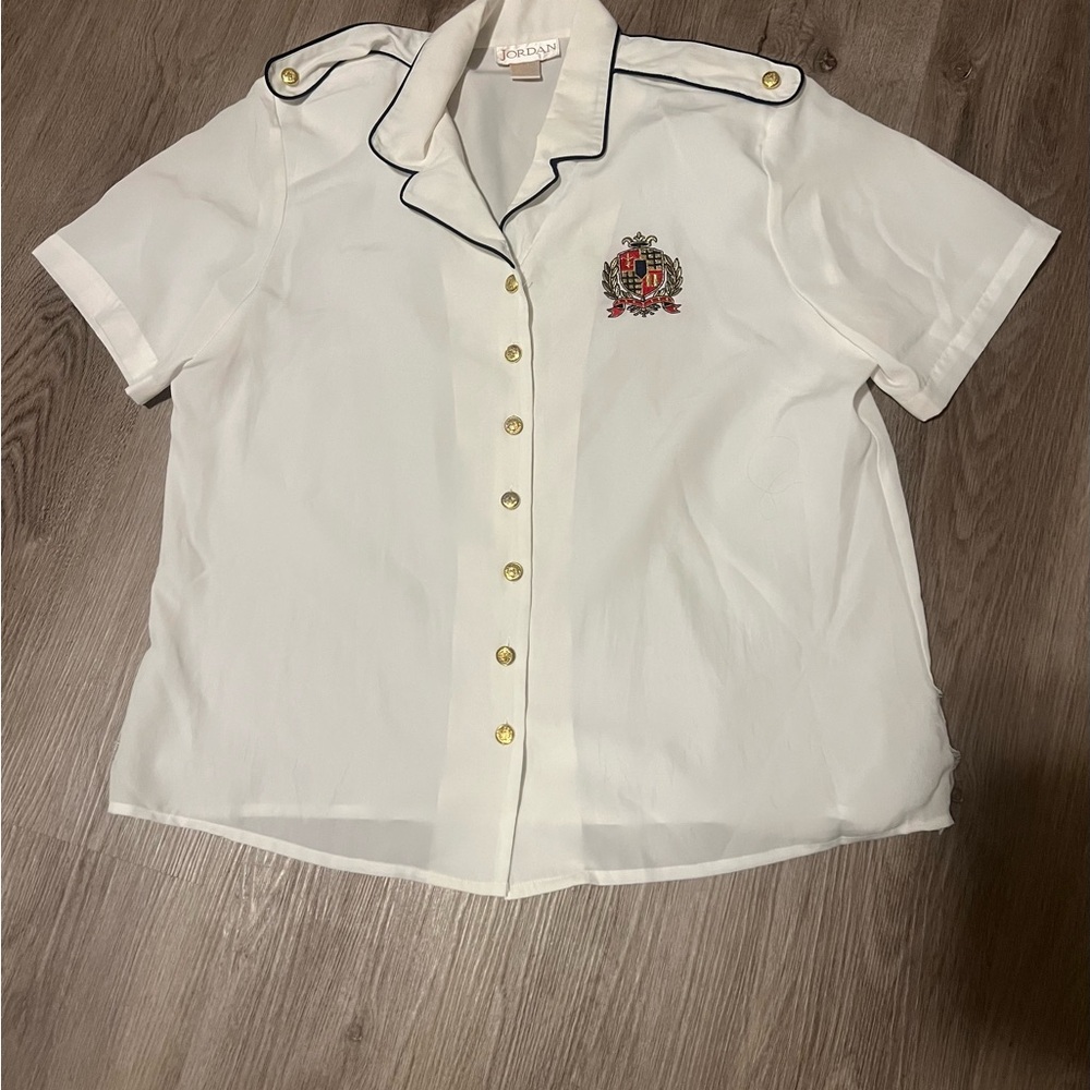 Jordan Ivory Blouse with Golden Highlights